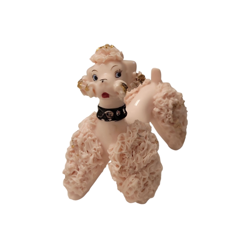 Vintage MVM Pink Spaghetti Poodle Figurine